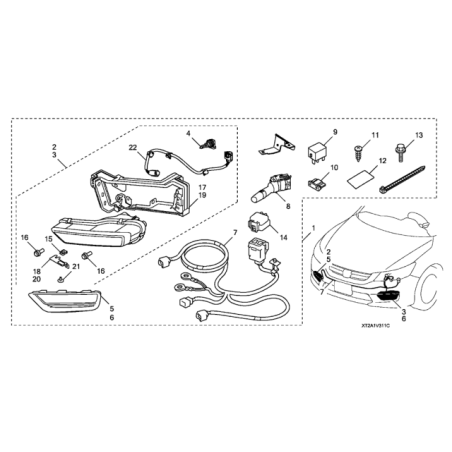 NEBLINERO DELANTERO DERECHO HONDA ACCORD OEM 33900-T2A-A11 GENUINE