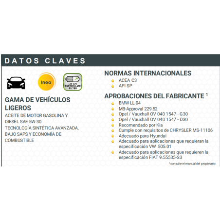 ACEITE TOTAL QUARTZ INEO MC3 5W30 C3 SN/CF 4LTS