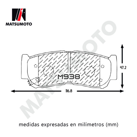 PASTILLA DE FRENO TRASERA MAXUS T60 SSANGYONG STAVIC HYUNDAI SANTA FE