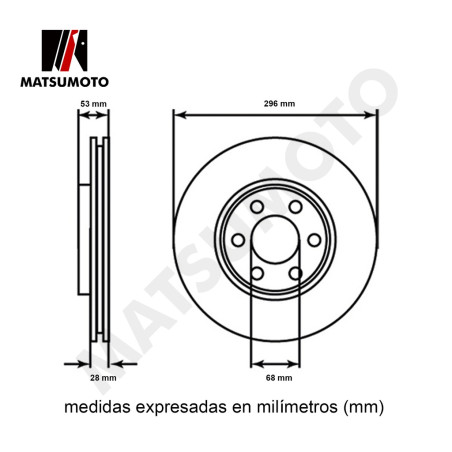 DISCO FRENO DELANTERO NISSAN NP300 2009 2015 C/U