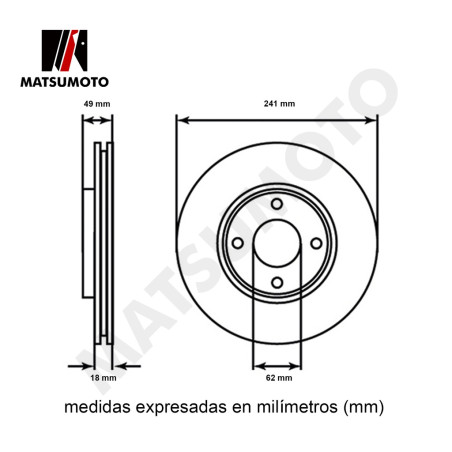 DISCO FRENO DELANTERO KIA MORNING 2006 2016 C/U