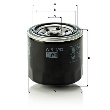 FILTRO ACEITE MANN W811/80