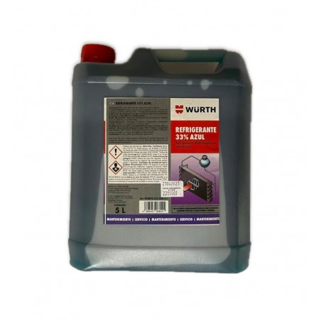 REFRIGERANTE ANTICONGELANTE INORGANICO 33% AZUL WURTH 5L