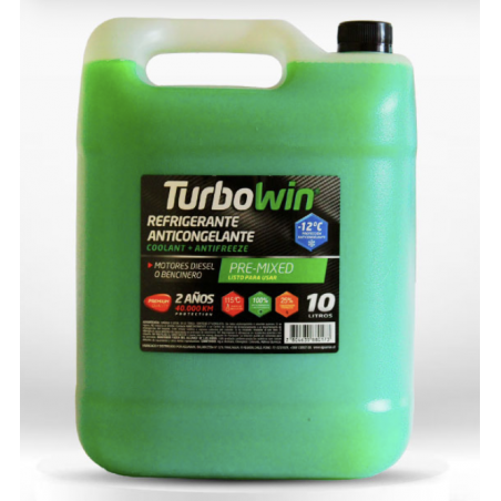 REFRIGERANTE ANTICONGELANTE VERDE TURBOWIN 10L