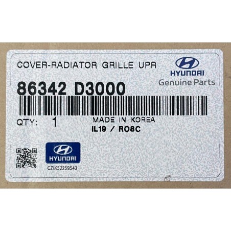 CUBRE FRONTAL RADIADOR HYUNDAI TUCSON 2016/2021 ORIGINAL OEM 86342D3000