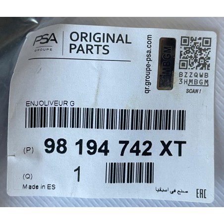 MOLDURA TAPABARRO TRASERA IZQUIERDA CITROEN C4 CACTUS 2019/2024 ORIGINAL OEM 98194742XT