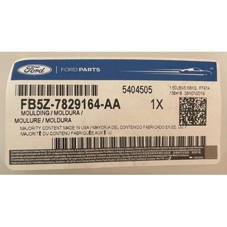 MOLDURA TAPABARRO TRASERA DERECHA FORD EXPLORER 2011/2019 ORIGINAL OEM FB5Z-7829164-AA