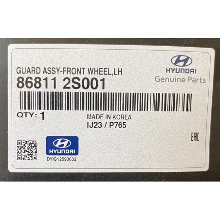 GUARDAFANGO DELANTERO IZQUIERDO HYUNDAI TUCSON 2011/2015 ORIGINAL OEM 868112S001
